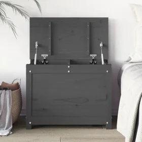 Gray solid pine wood storage box 60x32x45.5 cm by vidaXL, Closets and storage - Ref: Foro24-823546, Price: 88,55 €, Discount: %