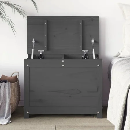 Gray solid pine wood storage box 60x32x45.5 cm by vidaXL, Closets and storage - Ref: Foro24-823546, Price: 88,55 €, Discount: %