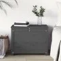 Aufbewahrungsbox aus massivem grauem Kiefernholz, 60 x 32 x 45,5 cm von vidaXL, Schränke und Lagerung - Ref: Foro24-823546, P...