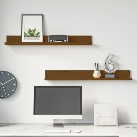 Wandregale 2 Stück honigbraunes Kiefernholz 80x11x9 cm von vidaXL, Regale und Regale - Ref: Foro24-823607, Preis: 20,50 €, Ra...