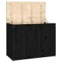 Wäschetruhe aus massivem schwarzem Kiefernholz, 88,5 x 44 x 66 cm von vidaXL, Wäschekörbe - Ref: Foro24-823573, Preis: 103,90...