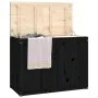 Wäschetruhe aus massivem schwarzem Kiefernholz, 88,5 x 44 x 66 cm von vidaXL, Wäschekörbe - Ref: Foro24-823573, Preis: 103,90...