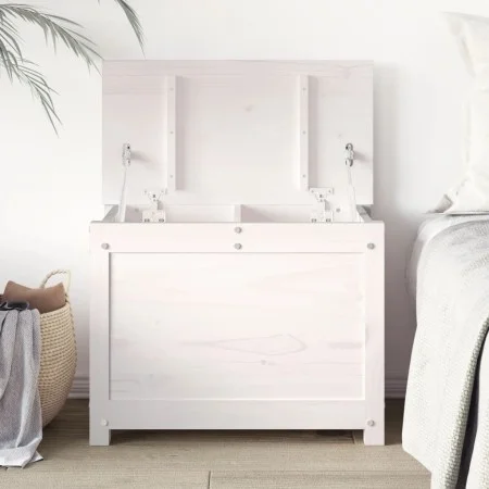 Solid white pine wood storage box 60x32x45.5 cm by vidaXL, Closets and storage - Ref: Foro24-823545, Price: 74,46 €, Discount: %