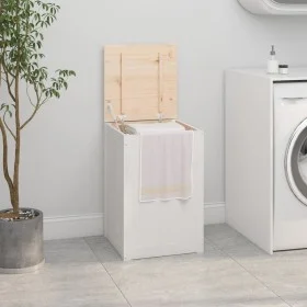 Solid white pine wood laundry trunk 44x44x66 cm by vidaXL, Laundry baskets - Ref: Foro24-823565, Price: 79,30 €, Discount: %
