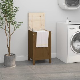 Baúl para colada madera maciza pino marrón miel 44x44x76 cm de vidaXL, Cestas para ropa - Ref: Foro24-823577, Precio: 72,14 €...