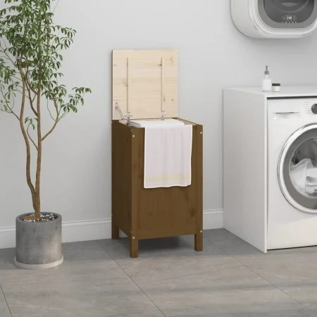Laundry trunk solid honey brown pine wood 44x44x76 cm by vidaXL, Laundry baskets - Ref: Foro24-823577, Price: 71,52 €, Discou...