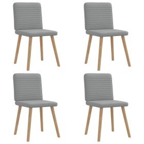 Sillas de comedor 4 unidades tela gris claro Sillas de comedor 4 unidades tela gris claro