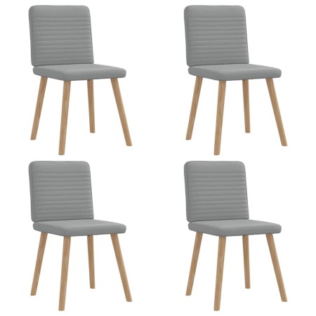Sillas de comedor 4 unidades tela gris claro