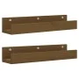 Wall shelves 2 units made of pine wood in honey brown color 50x12x9 cm by vidaXL, Shelves and shelves - Ref: Foro24-823587, P...