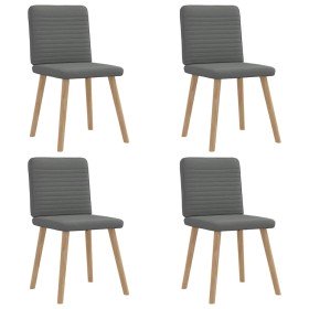 Sillas de comedor giratorias 4 unidades tela gris oscuro Sillas de comedor giratorias 4 unidades tela gris oscuro