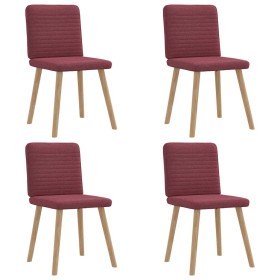 Sillas de comedor 4 unidades tela rojo tinto Sillas de comedor 4 unidades tela rojo tinto