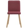 Sillas de comedor 4 unidades tela rojo tinto