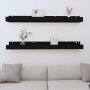 Wall shelves 2 units solid black pine wood 110x12x9 cm by vidaXL, Shelves and shelves - Ref: Foro24-823598, Price: 38,57 €, D...