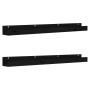 Wall shelves 2 units solid black pine wood 110x12x9 cm by vidaXL, Shelves and shelves - Ref: Foro24-823598, Price: 38,57 €, D...