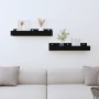 Wandregale 2 Stück massives schwarzes Kiefernholz 50x12x9 cm von vidaXL, Regale und Regale - Ref: Foro24-823588, Preis: 22,70...