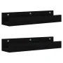 Wandregale 2 Stück massives schwarzes Kiefernholz 50x12x9 cm von vidaXL, Regale und Regale - Ref: Foro24-823588, Preis: 22,48...