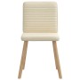 Sillas de comedor 4 unidades tela color crema