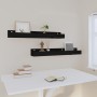 Wall shelves 2 units solid black pine wood 80x12x9 cm by vidaXL, Shelves and shelves - Ref: Foro24-823593, Price: 29,75 €, Di...
