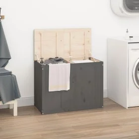 Laundry trunk solid gray pine wood 88.5x44x66 cm by vidaXL, Laundry baskets - Ref: Foro24-823571, Price: 126,52 €, Discount: %