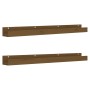 Wall shelves 2 pcs honey brown pine wood 110x12x9 cm by vidaXL, Shelves and shelves - Ref: Foro24-823597, Price: 36,53 €, Dis...
