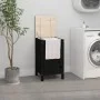 Wäschetruhe aus massivem schwarzem Kiefernholz, 44 x 44 x 76 cm von vidaXL, Wäschekörbe - Ref: Foro24-823578, Preis: 75,84 €,...
