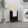 Wäschetruhe aus massivem schwarzem Kiefernholz, 44 x 44 x 76 cm von vidaXL, Wäschekörbe - Ref: Foro24-823578, Preis: 76,59 €,...