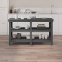 Banco de trabajo de madera maciza de pino gris 142,5x50x80 cm de vidaXL, Mesas de trabajo - Ref: Foro24-823651, Precio: 179,4...