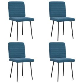 Sillas de comedor 4 unidades terciopelo azul Sillas de comedor 4 unidades terciopelo azul