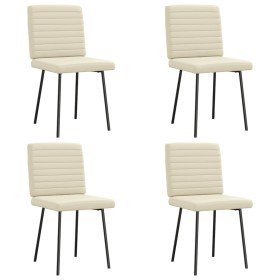 Sillas de comedor 4 unidades cuero sintético color crema