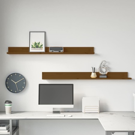 Wandregale 2 Stück honigbraunes Kiefernholz 110x11x9 cm von vidaXL, Regale und Regale - Ref: Foro24-823612, Preis: 29,35 €, R...
