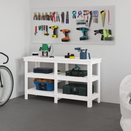 Werkbank aus massivem Weißkiefernholz, 142,5 x 50 x 80 cm von vidaXL, Arbeitstische - Ref: Foro24-823650, Preis: 165,53 €, Ra...