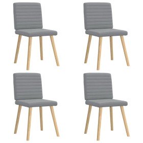 Sillas de comedor 4 unidades tela gris claro Sillas de comedor 4 unidades tela gris claro