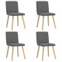 Sillas de comedor giratorias 4 unidades tela gris oscuro