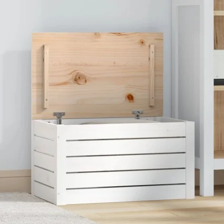 Solid white pine storage box 59.5x36.5x33 cm by vidaXL, Closets and storage - Ref: Foro24-823615, Price: 60,37 €, Discount: %