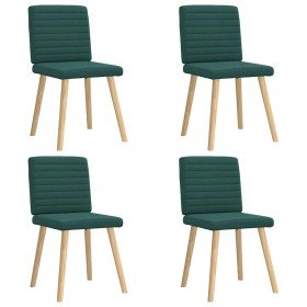 Sillas de comedor 4 unidades tela verde oscuro Sillas de comedor 4 unidades tela verde oscuro