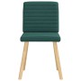 Sillas de comedor 4 unidades tela verde oscuro
