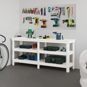 Solid white pine wood workbench 181x50x80 cm by vidaXL, Work tables - Ref: Foro24-823655, Price: 212,02 €, Discount: %