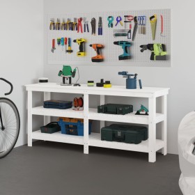 Werkbank aus massivem Kiefernholz weiß 181x50x80 cm von vidaXL, Arbeitstische - Ref: Foro24-823655, Preis: 214,12 €, Rabatt: %