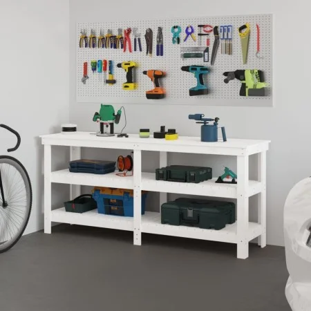 Solid white pine wood workbench 181x50x80 cm by vidaXL, Work tables - Ref: Foro24-823655, Price: 212,02 €, Discount: %