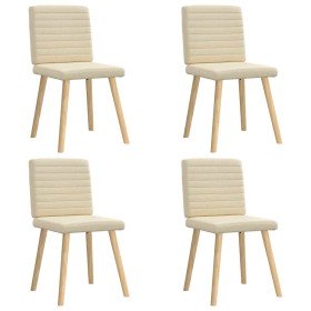 Sillas de comedor 4 unidades tela color crema Sillas de comedor 4 unidades tela color crema