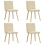 Sillas de comedor 4 unidades tela color crema