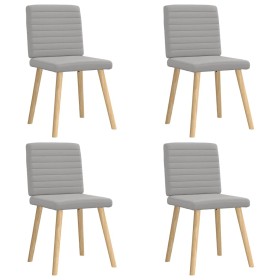 Sillas de comedor 4 uds tela gris nube