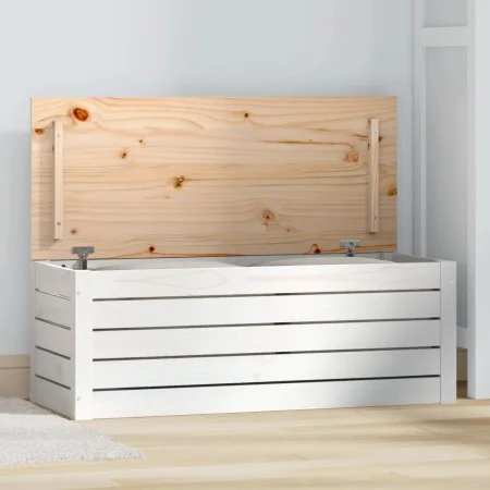 Aufbewahrungsbox aus massivem Kiefernholz weiß 89x36,5x33 cm von vidaXL, Schränke und Lagerung - Ref: Foro24-823620, Preis: 7...