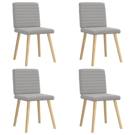 Sillas de comedor 4 uds tela gris nube