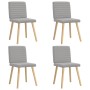 Sillas de comedor 4 uds tela gris nube