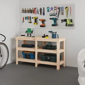 Solid pine wood workbench 142.5x50x80 cm by vidaXL, Work tables - Ref: Foro24-823649, Price: 140,19 €, Discount: %