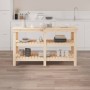 Solid pine wood workbench 142.5x50x80 cm by vidaXL, Work tables - Ref: Foro24-823649, Price: 141,59 €, Discount: %