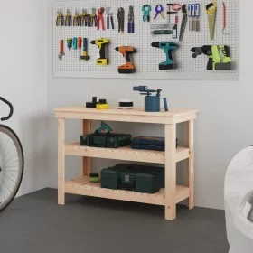 Solid pine wood workbench 110.5x50x80 cm by vidaXL, Work tables - Ref: Foro24-823644, Price: 115,83 €, Discount: %