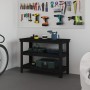 Solid black pine wood workbench 110.5x50x80 cm by vidaXL, Work tables - Ref: Foro24-823648, Price: 143,40 €, Discount: %