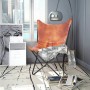 Silla Butterfly de cuero auténtico marrón de vidaXL, Sillones - Ref: Foro24-243728, Precio: 95,59 €, Descuento: %
